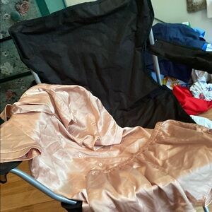 Satin Blouse in Shimmering Peach